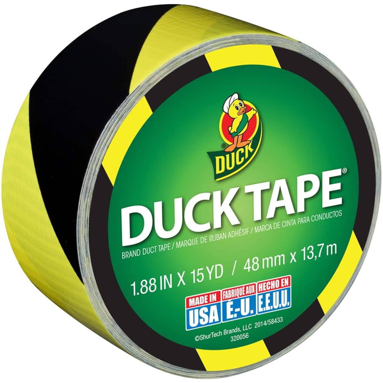 Ruban adhésif à rayures noires et jaunes Duck Tape